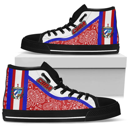 Shoes Cuba High Top Shoes Paisley Bandana Special Style