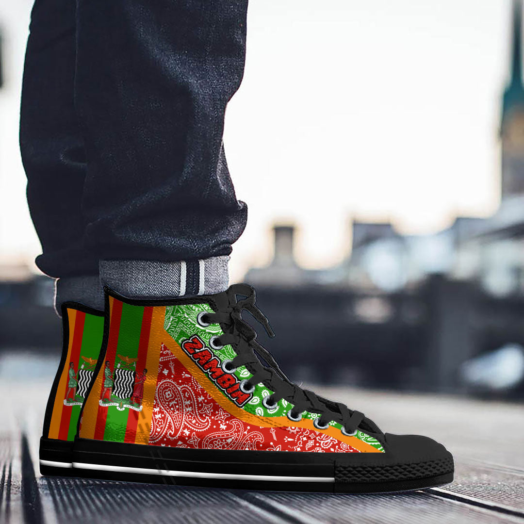 Shoes Zambia Red Version High Top Shoes Paisley Bandana Special Style