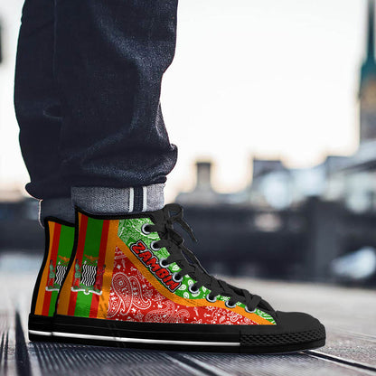 Shoes Zambia Red Version High Top Shoes Paisley Bandana Special Style