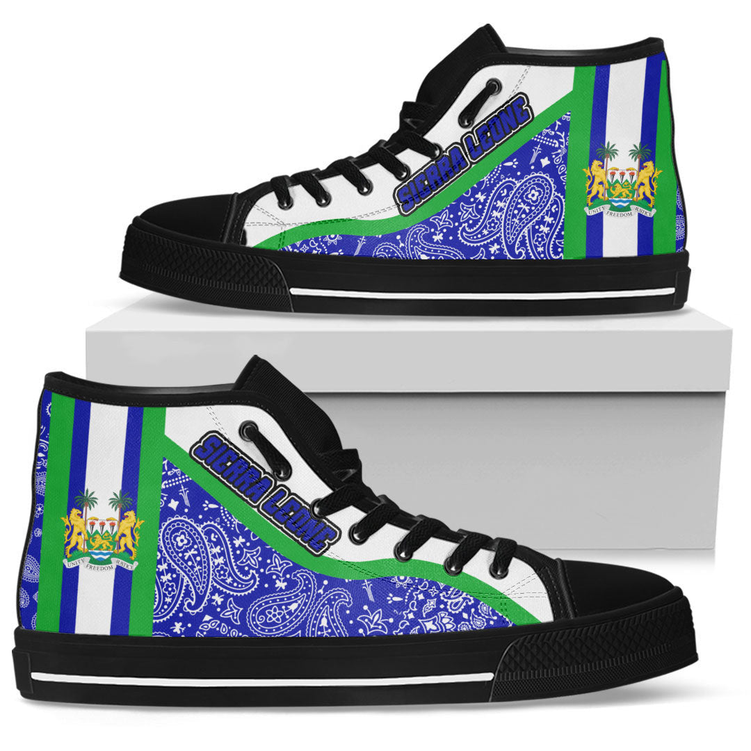 Shoes Sierra Leone High Top Shoes Paisley Bandana Special Style