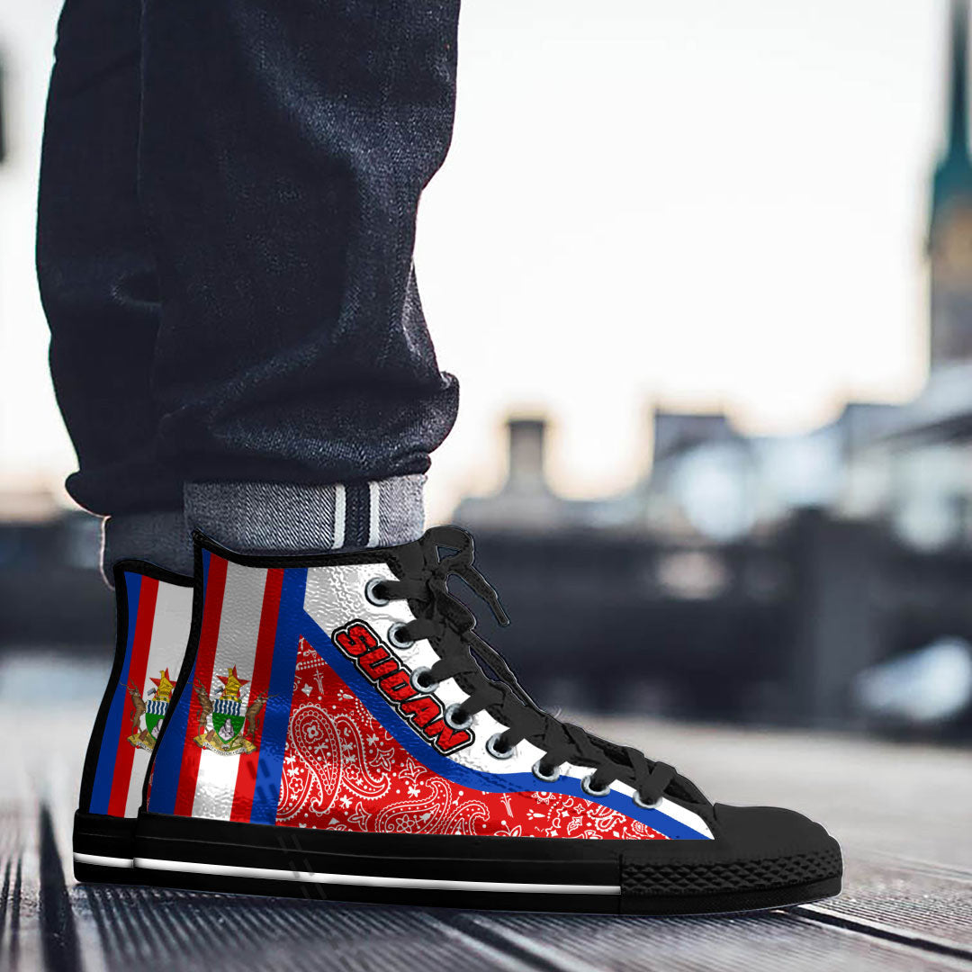 Shoes Sudan High Top Shoes Paisley Bandana Special Style