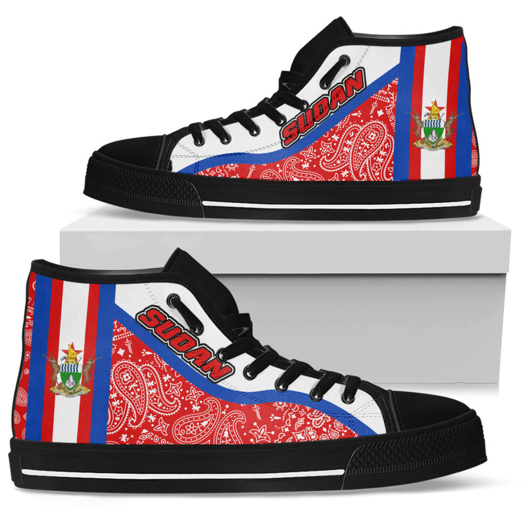 Shoes Sudan High Top Shoes Paisley Bandana Special Style