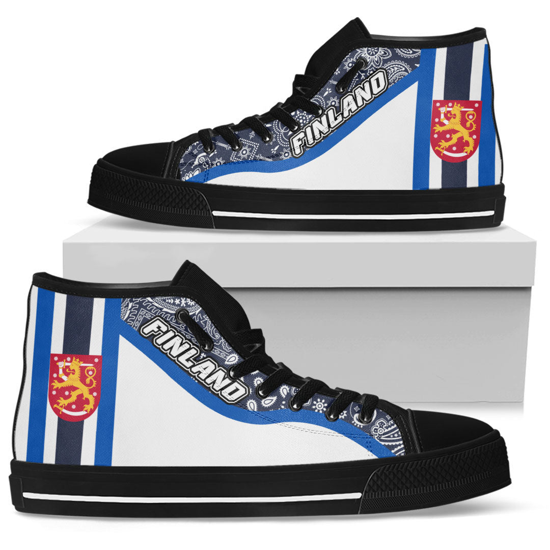 Shoes Finland White Version High Top Shoes Paisley Bandana Special Style