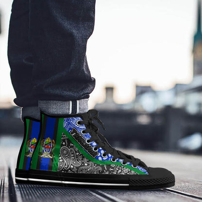 Shoes Tanzania Black Version High Top Shoes Paisley Bandana Special Style