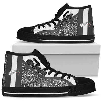 Shoes New Zealand Silver Fern High Top Shoes Paisley Bandana Special Style