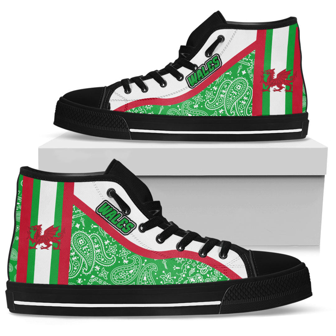 Shoes Wales High Top Shoes Paisley Bandana Special Style