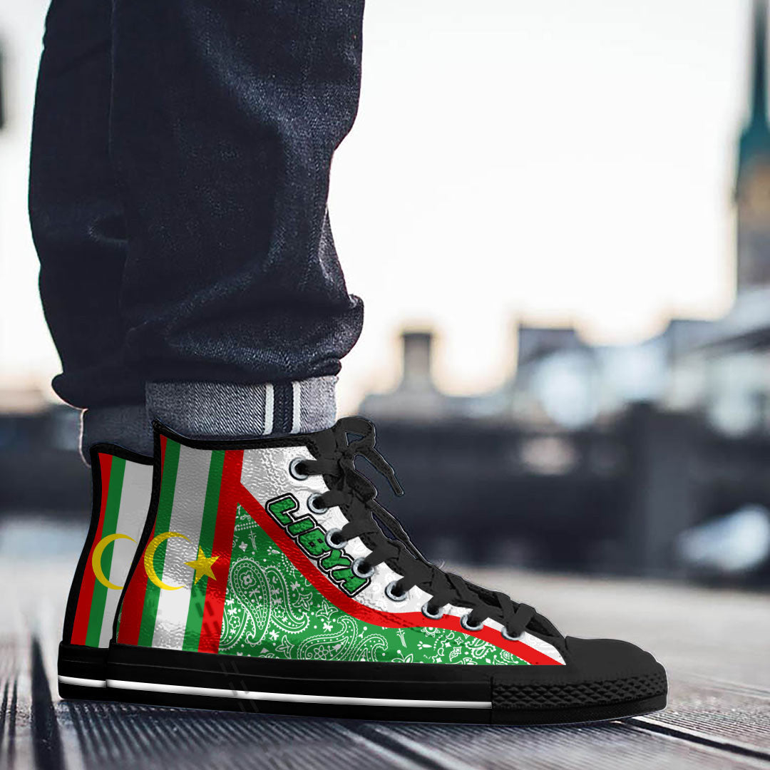 Shoes Libya Green Version High Top Shoes Paisley Bandana Special Style