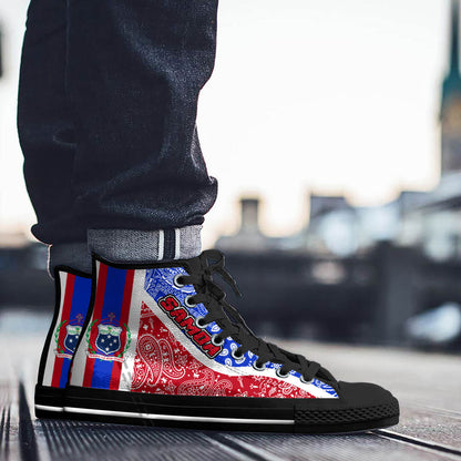 Shoes Samoa Red Version High Top Shoes Paisley Bandana Special Style