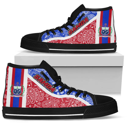 Shoes Samoa Red Version High Top Shoes Paisley Bandana Special Style