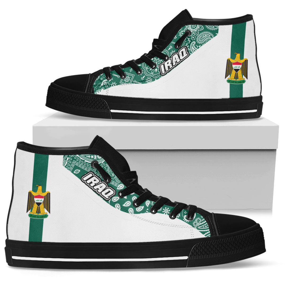 Shoes Iraq White Version High Top Shoes Paisley Bandana Special Style