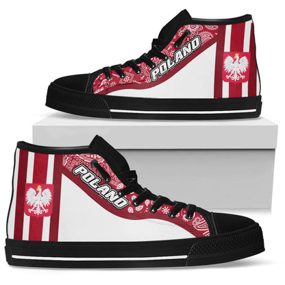 Shoes Poland Red Version High Top Shoes Paisley Bandana Special Style
