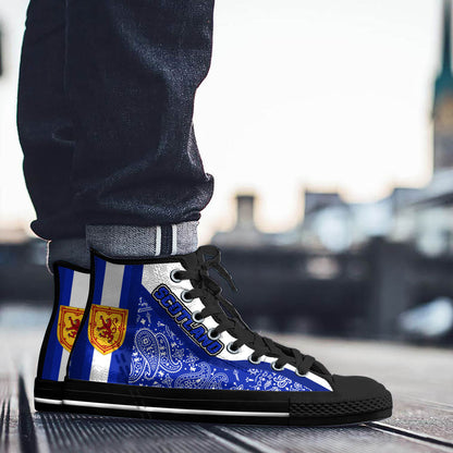 Shoes Scotland High Top Shoes Paisley Bandana Special Style