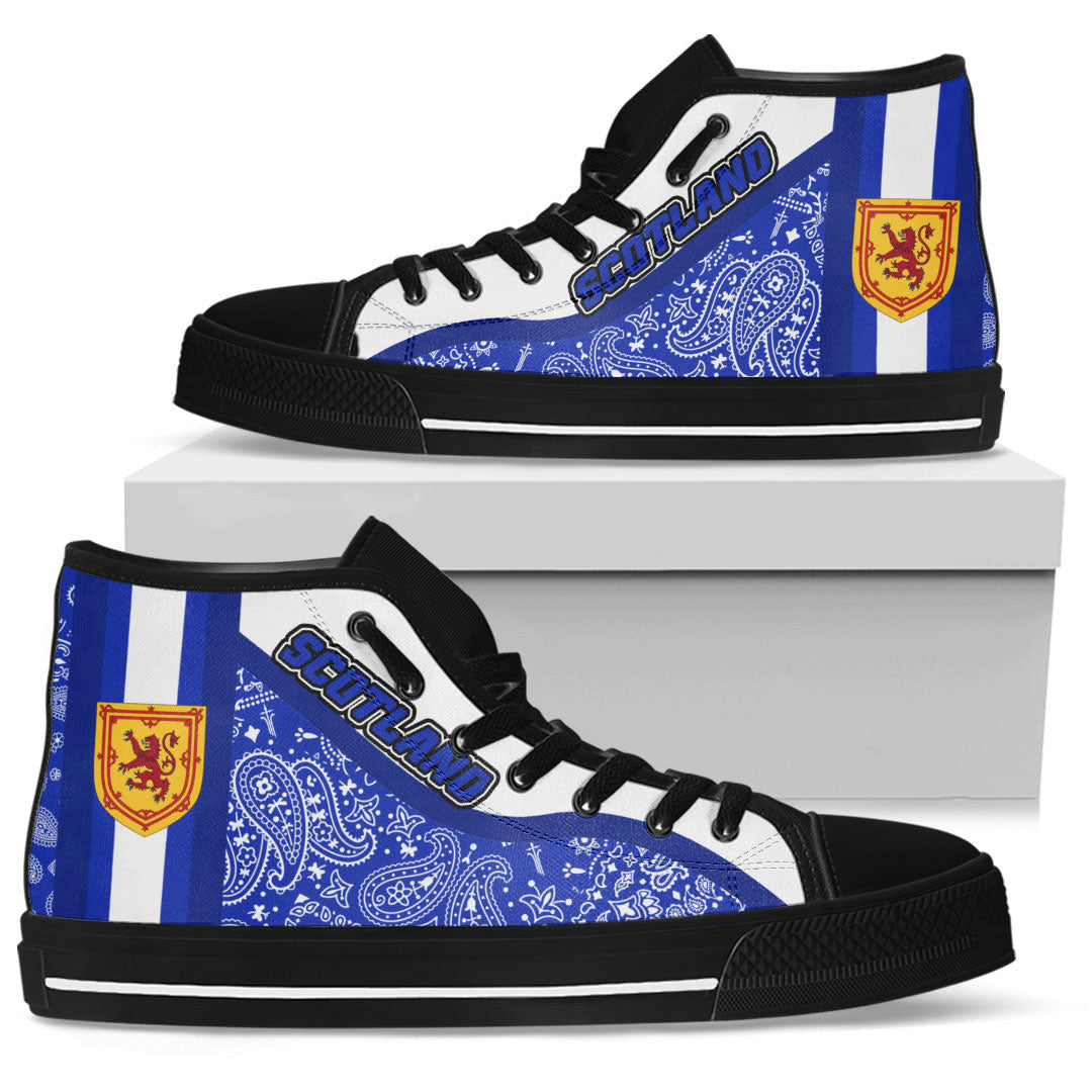 Shoes Scotland High Top Shoes Paisley Bandana Special Style