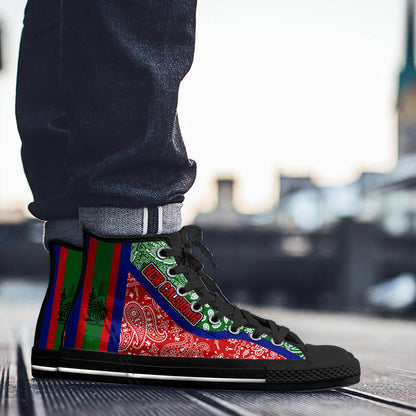 Shoes New Caledonia High Top Shoes Paisley Bandana Special Style
