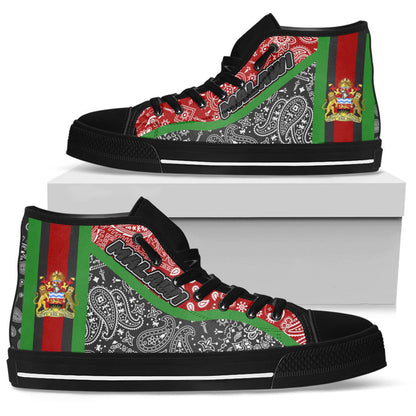 Shoes Malawi Black Version High Top Shoes Paisley Bandana Special Style