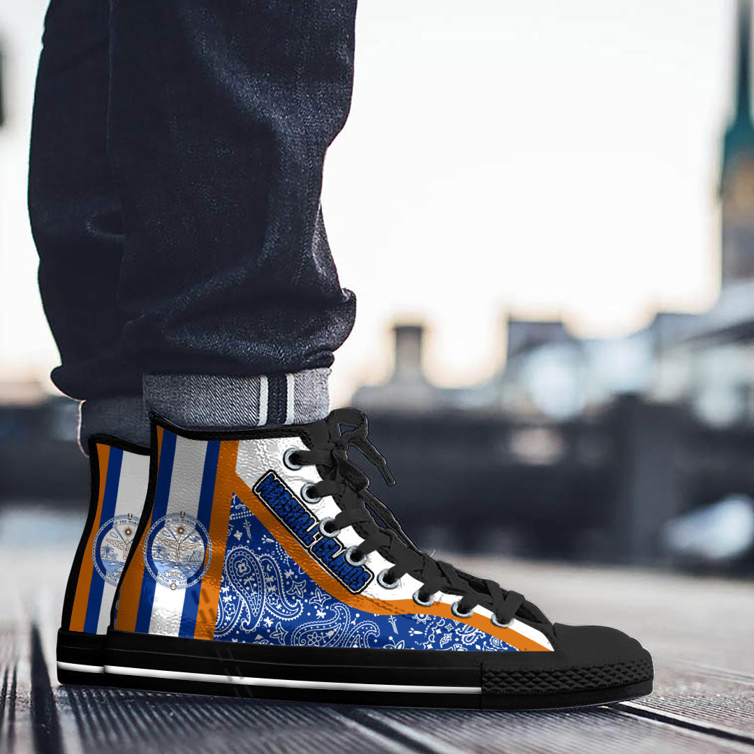 Shoes Marshall Islands High Top Shoes Paisley Bandana Special Style