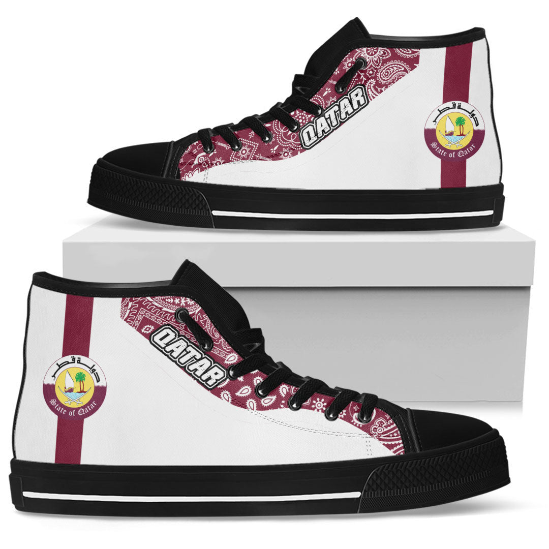 Shoes Qatar White Version High Top Shoes Paisley Bandana Special Style