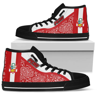 Shoes Peru High Top Shoes Paisley Bandana Special Style