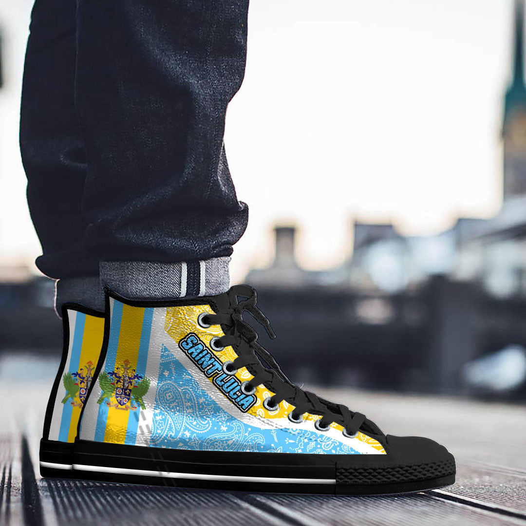 Shoes Saint Lucia High Top Shoes Paisley Bandana Special Style