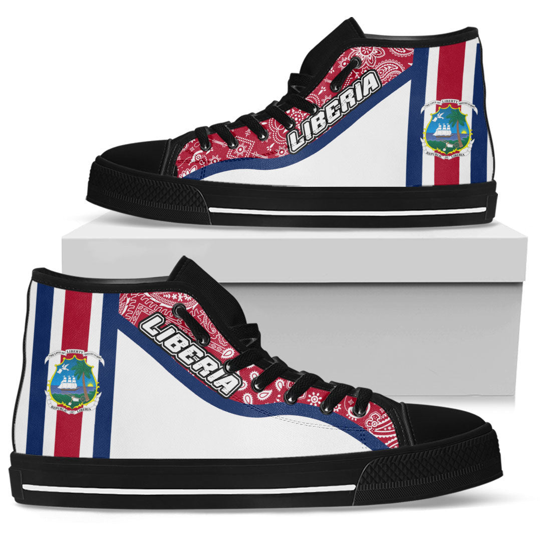 Shoes Liberia White Version High Top Shoes Paisley Bandana Special Style