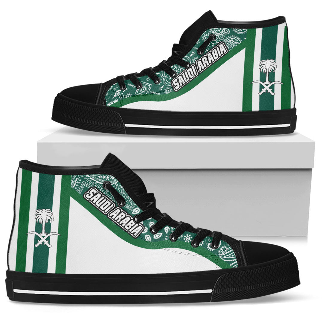 Shoes Saudi Arabia White Version High Top Shoes Paisley Bandana Special Style