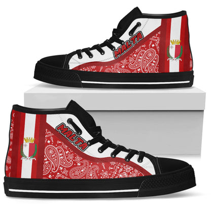 Shoes Malta High Top Shoes Paisley Bandana Special Style