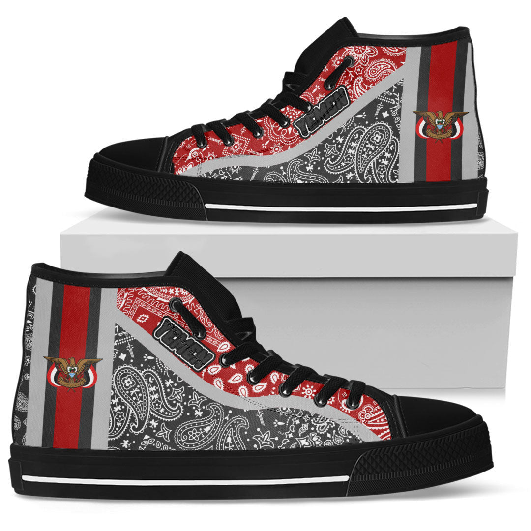 Shoes Yemen Black Version High Top Shoes Paisley Bandana Special Style
