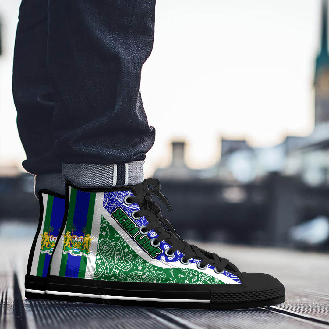 Shoes Sierra Leone Green Version High Top Shoes Paisley Bandana Special Style