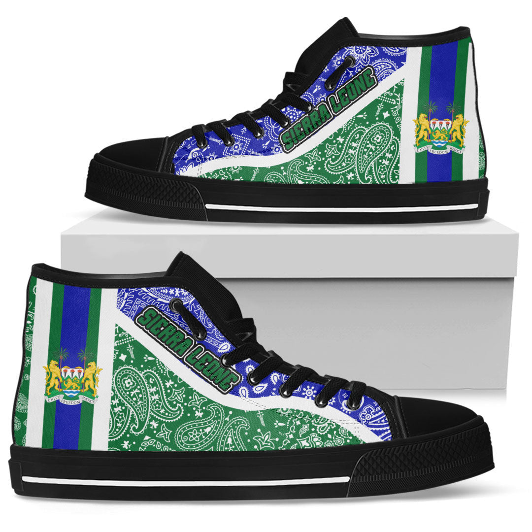 Shoes Sierra Leone Green Version High Top Shoes Paisley Bandana Special Style