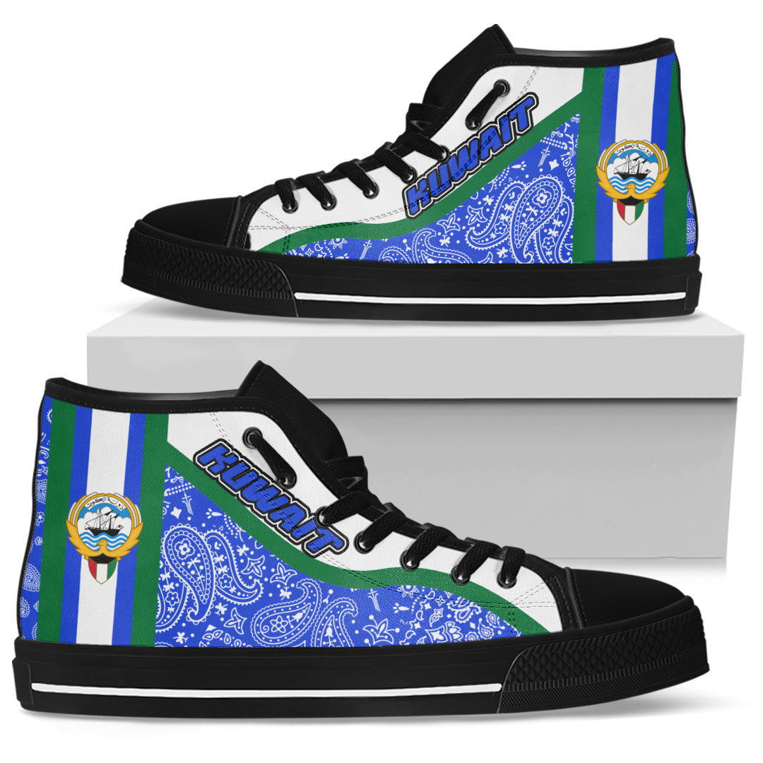 Shoes Kuwait Blue Version High Top Shoes Paisley Bandana Special Style