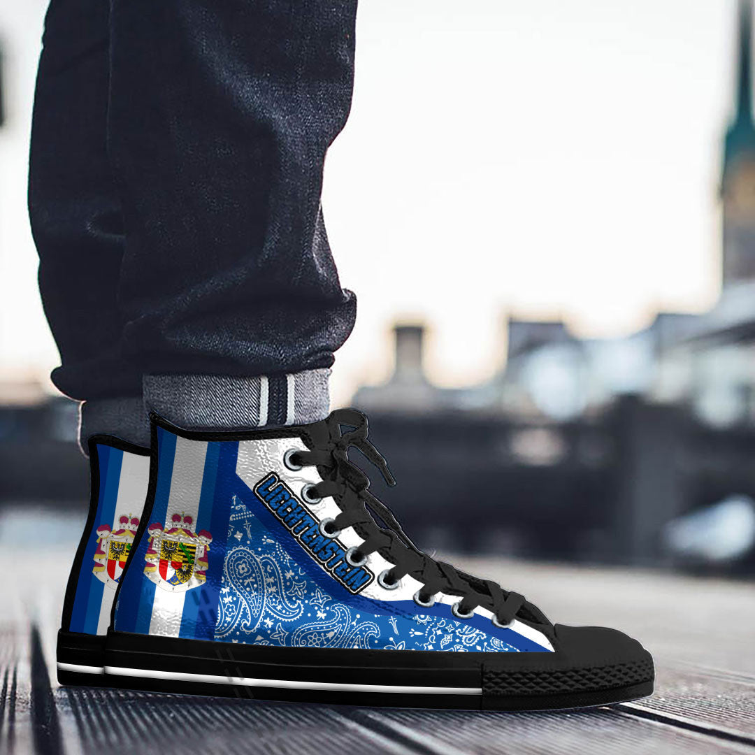 Shoes Liechtenstein High Top Shoes Paisley Bandana Special Style