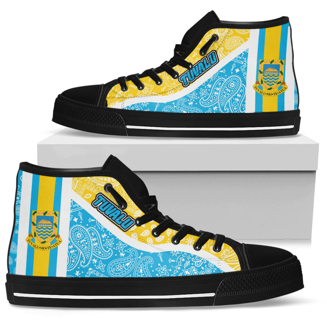 Shoes Tuvalu High Top Shoes Paisley Bandana Special Style