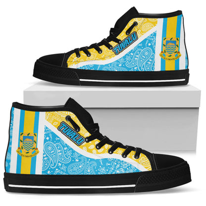 Shoes Tuvalu High Top Shoes Paisley Bandana Special Style