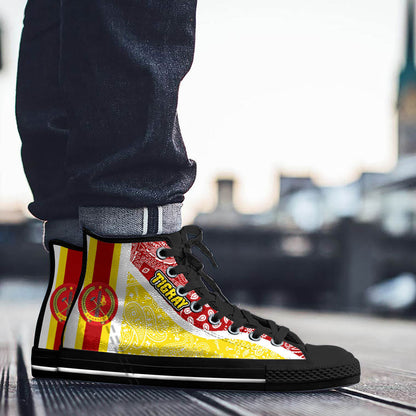 Shoes Tigray Yellow Version Ethiopia National Regional States High Top Shoes Paisley Bandana Special Style
