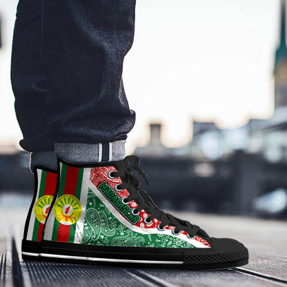 Shoes Madagascar Green Version High Top Shoes Paisley Bandana Special Style