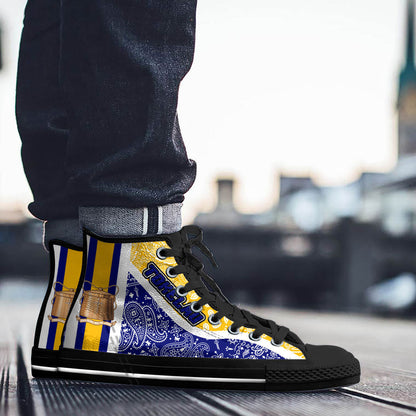 Shoes Tokelau High Top Shoes Paisley Bandana Special Style