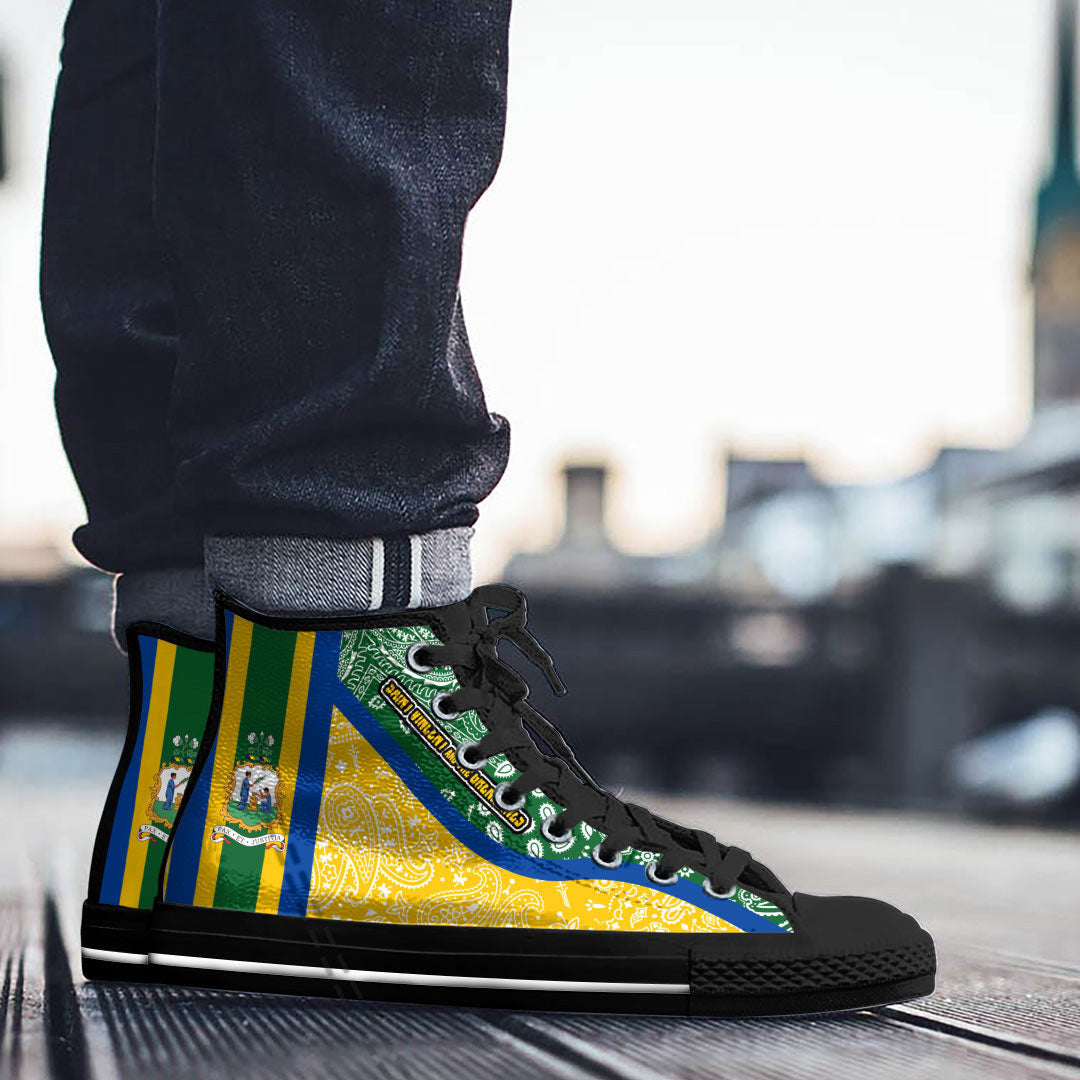 Shoes Saint Vincent The Grenadines High Top Shoes Paisley Bandana Special Style