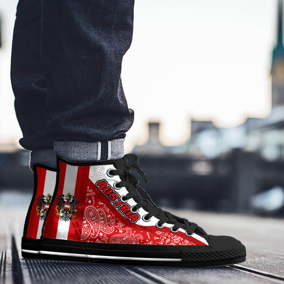 Shoes Austria High Top Shoes Paisley Bandana Special Style