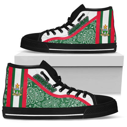Shoes Sudan Green Version High Top Shoes Paisley Bandana Special Style