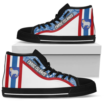 Shoes Faroe Islands High Top Shoes Paisley Bandana Special Style