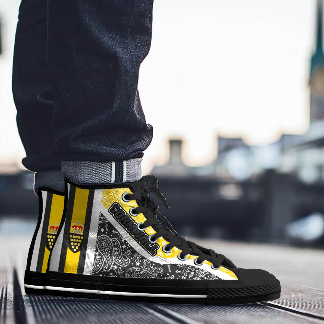 Shoes Cornwall High Top Shoes Paisley Bandana Special Style