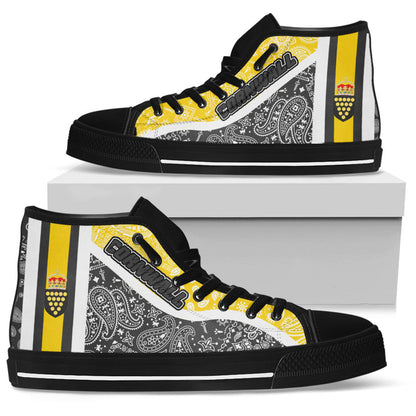 Shoes Cornwall High Top Shoes Paisley Bandana Special Style