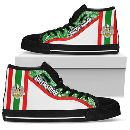 Shoes South Sudan White Version High Top Shoes Paisley Bandana Special Style