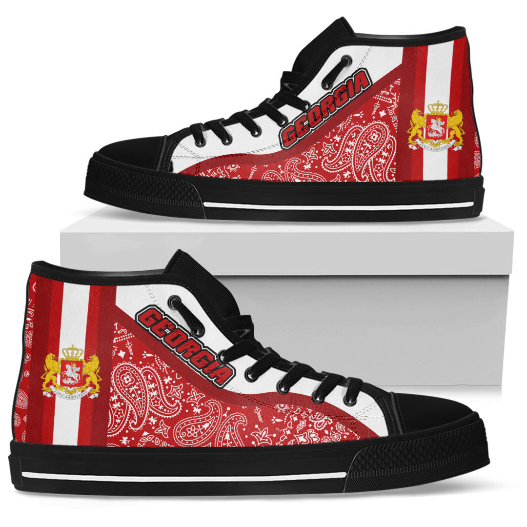 Shoes Georgia High Top Shoes Paisley Bandana Special Style