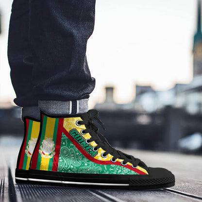 Shoes Guinea Green Version High Top Shoes Paisley Bandana Special Style