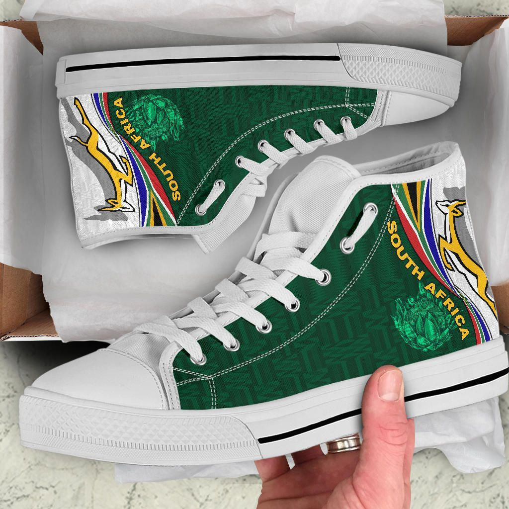 Footwear South Africa High Top Shoe Springboks Rugby Be Unique White