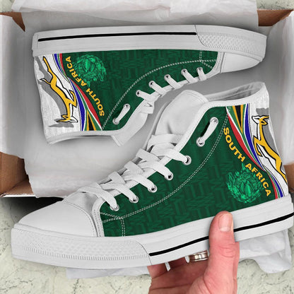 Footwear South Africa High Top Shoe Springboks Rugby Be Unique White