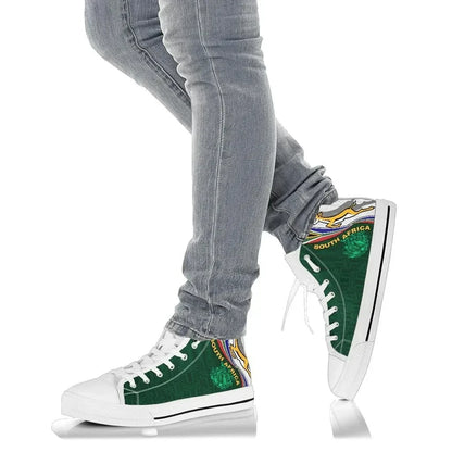Footwear South Africa High Top Shoe Springboks Rugby Be Unique White
