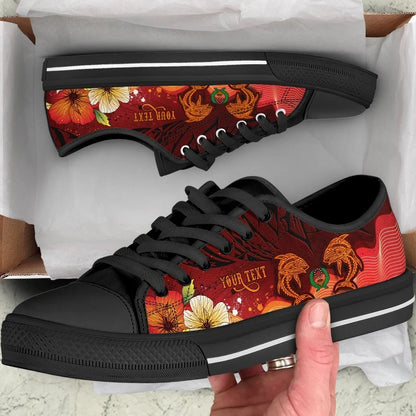 Pohnpei Custom Personalised Low Top Shoes Tribal Tuna Fish