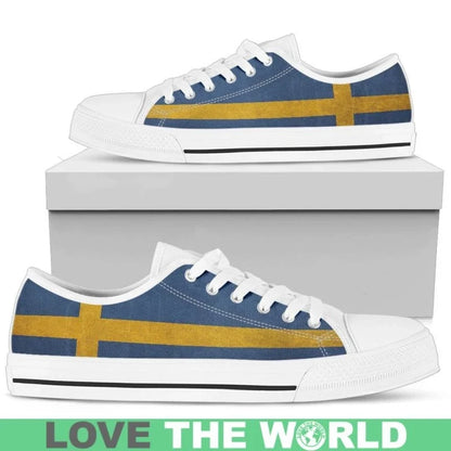Sweden Grunge Flag Low Top Shoes